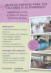 Alquiler de los Espacios de Mayrit Escuela Activa