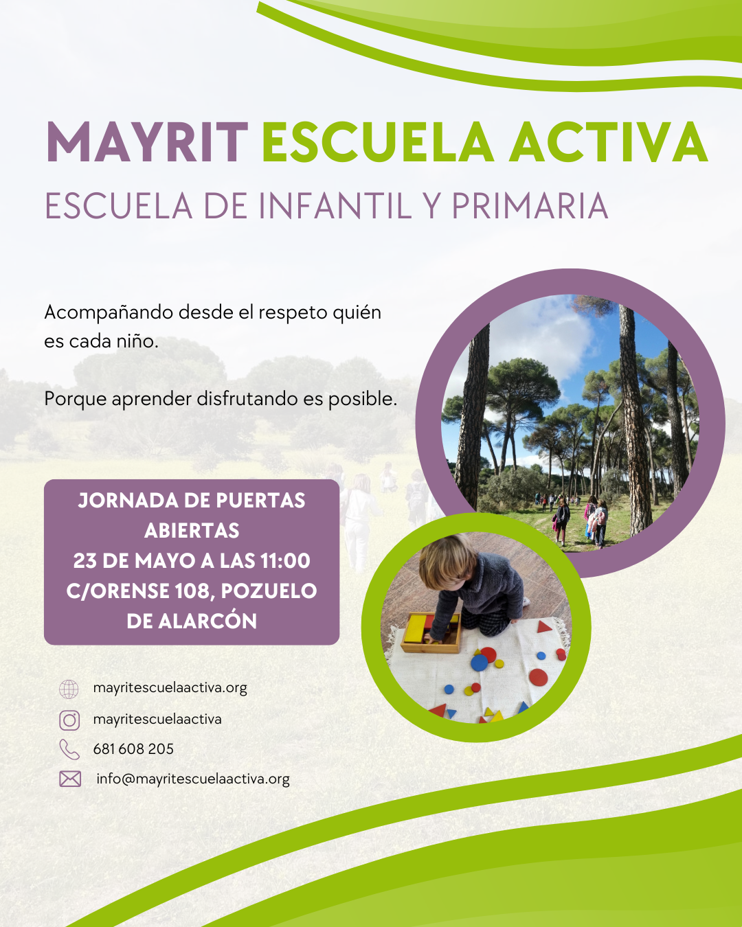 Jornada puertas abiertas Mayrit Escuela Activa 23 de mayo de 2026